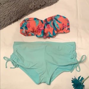 floral high waisted swim suit